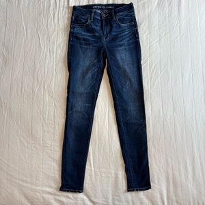 American Eagle Super Stretch Dark Blue Super High Rise Jegging size 4R